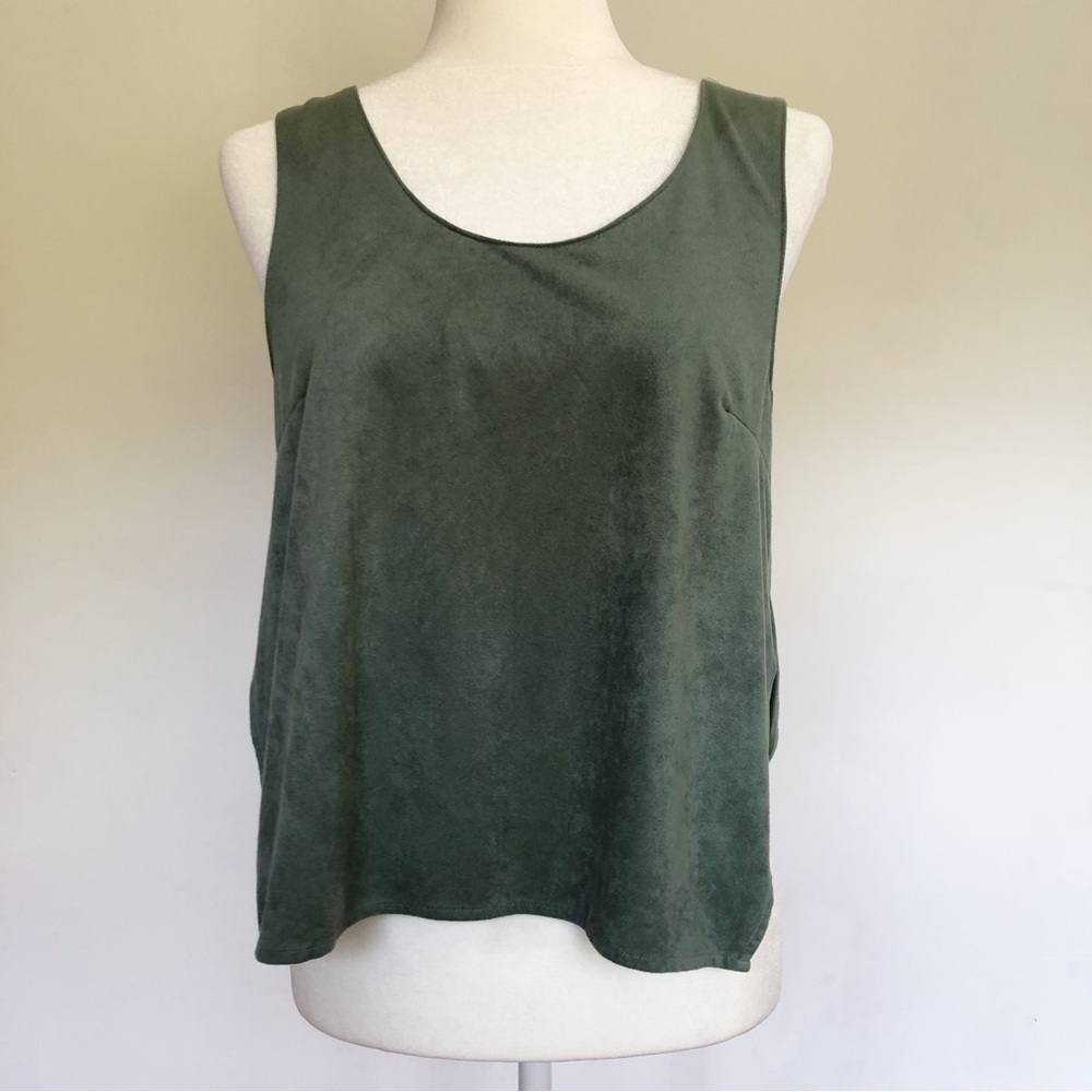 Miami Suede Tank Top, Sage Green